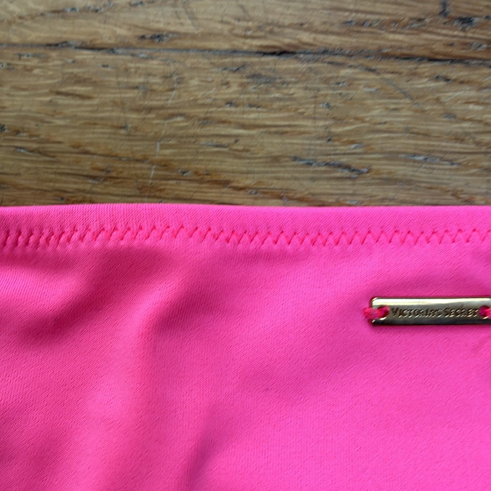 NWOT Victorias Secret Neon Pink The Strappy Cheeky Low Rise Bikini Bottoms - Picture 7 of 8